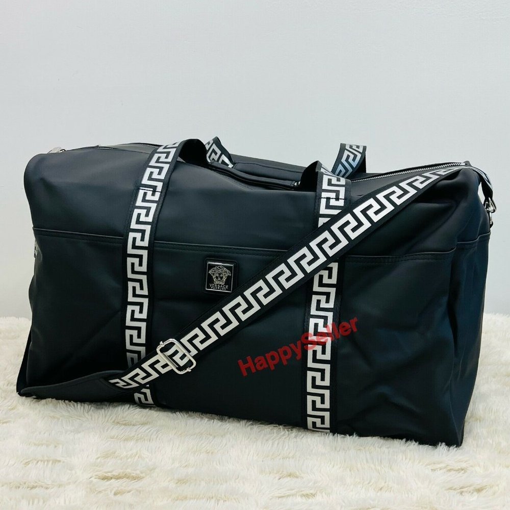 Versace Duffel Bag Gym Weekender Traveler Bag Luggage Holdall Black Carry-on New